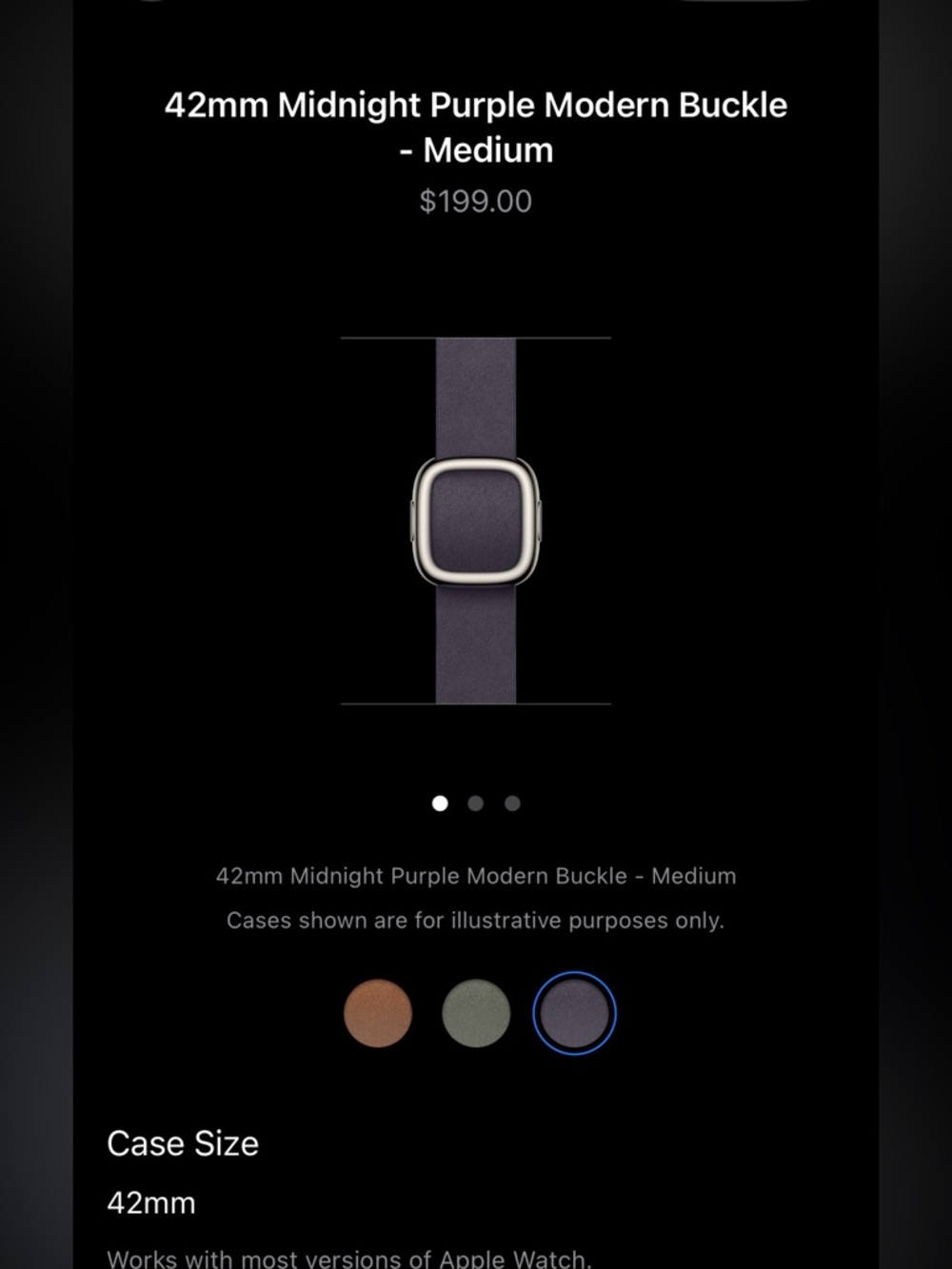 Apple 42mm Midnight Purple Modern Buckle Watch Band